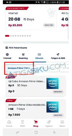 Pilihlah menu Amazone Prime Video